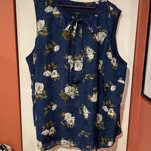 Talbots 3X Sleeveless Top with Kitten Bow